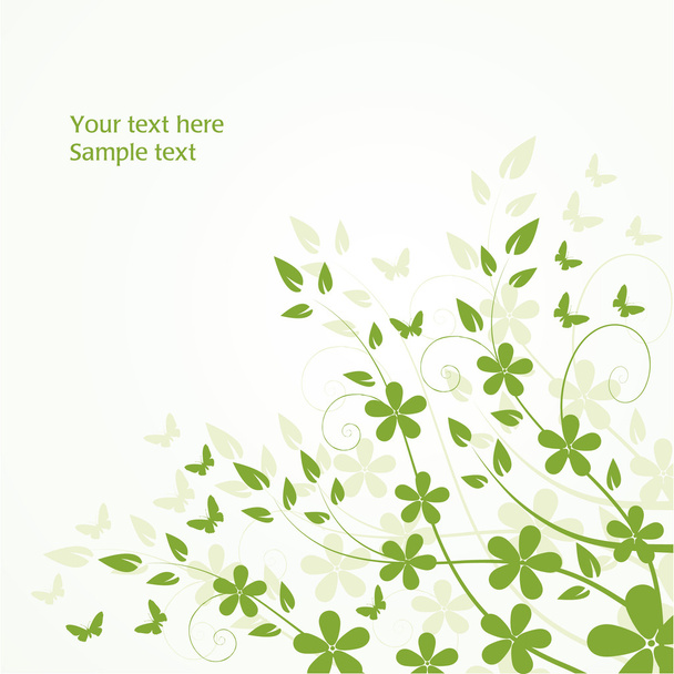Floral background with butterflies - Vector, Image