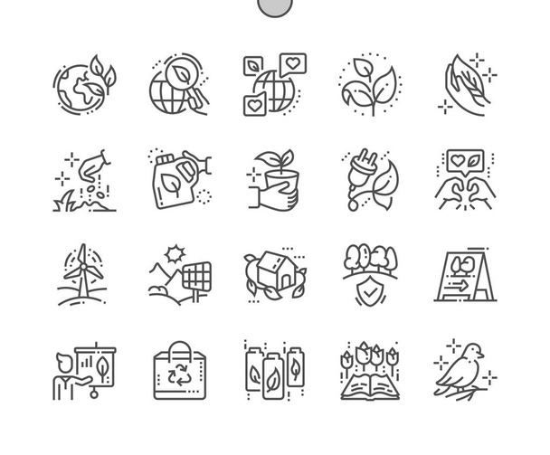 Ecology Well-craded Pixel Perfect Vector Thin Line Icons 30 Grid for Web Graphics and HD. Минимальная пиктограмма
 - Вектор,изображение