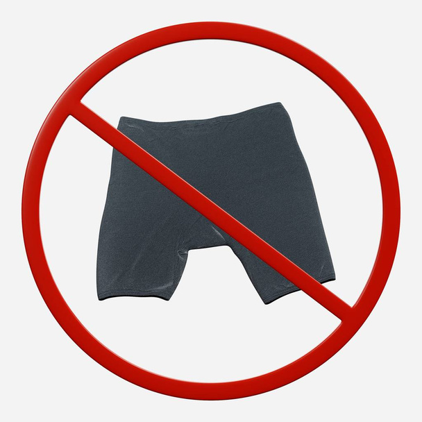 Render 3D de signe d'interdiction avec maillot de bain
 - Photo, image