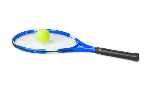 Tennis racket and ball - Foto, afbeelding