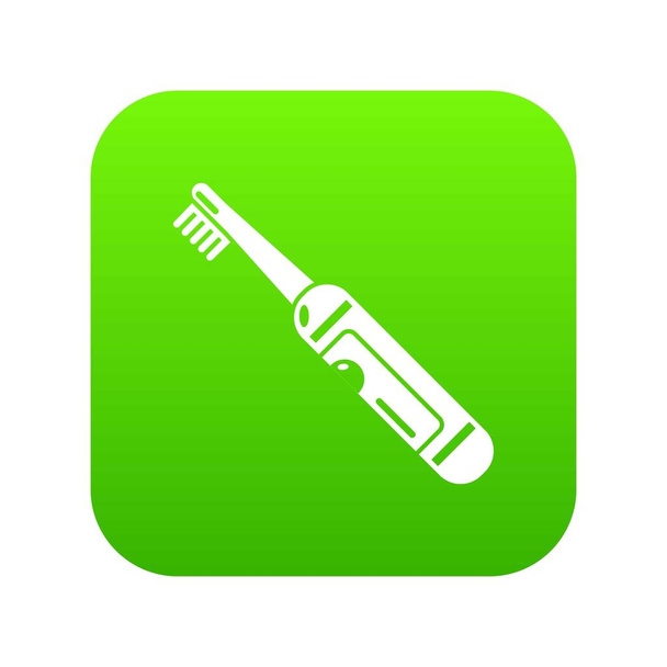 Electric toothbrush icon green vector - Vector, Imagen