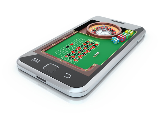 Roulette table in the mobile phone - Photo, Image
