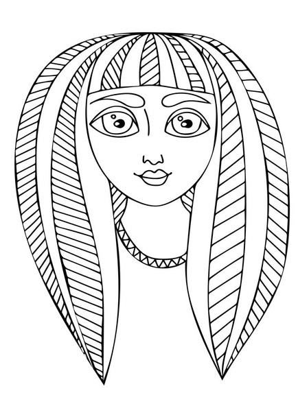 Vecteur dessin à la main femme aux cheveux longs pour enfant un
 - Vecteur, image