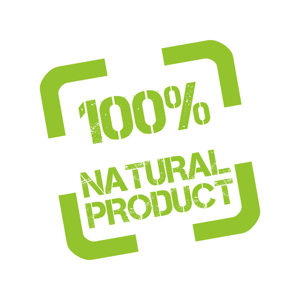 Lastik damgası ile metin % 100 doğal ürün - Fotoğraf, Görsel