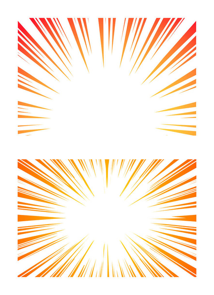 Set of Sun Rays or Explosion Boom for Comic Books Radial Background Vector - Vector, Image
