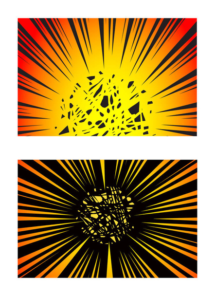 Set de Rayos de Sol o Explosión Boom para Cómic Vector de Fondo Radial
 - Vector, Imagen