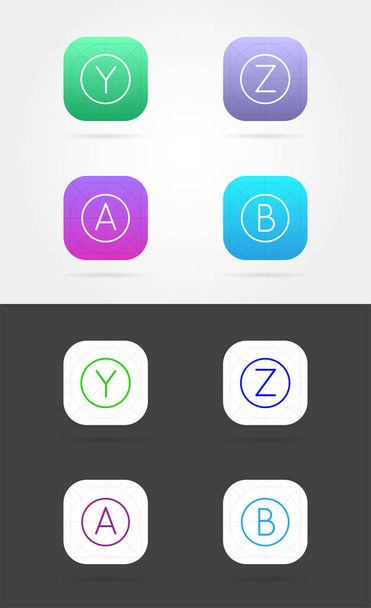 Grande set di App Icon Template con linee guida. Colore fresco vettoriale
 - Vettoriali, immagini