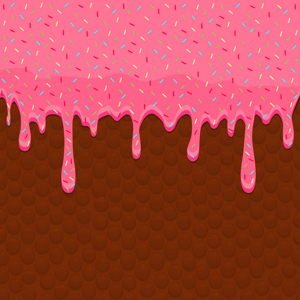 Vector εικονογράφηση εικονίδιο λογότυπο για να στάζει ροζ γλάσο στο γλυκό w - Διάνυσμα, εικόνα