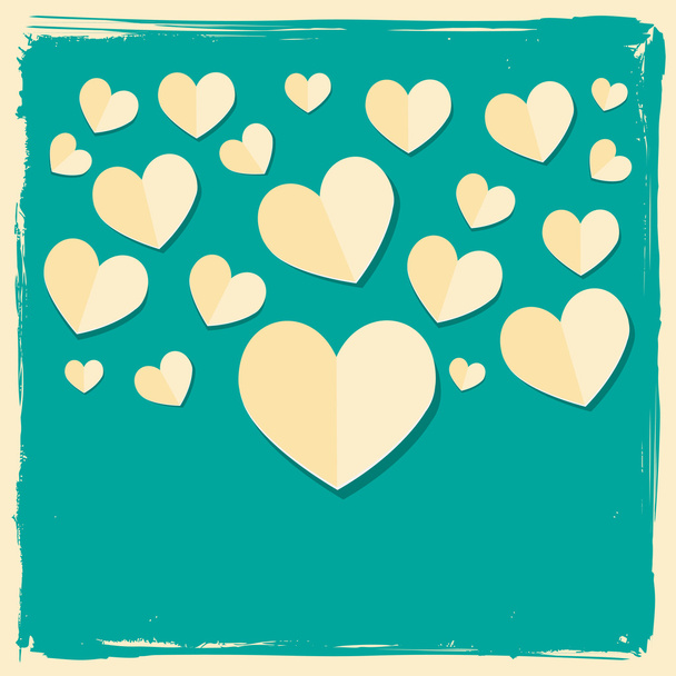 Paper hearts concept love card - Вектор,изображение
