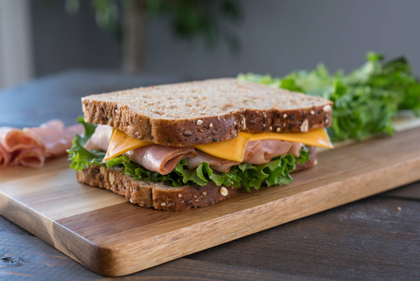 Fresh Ham and Cheese Sandwich - Fotoğraf, Görsel
