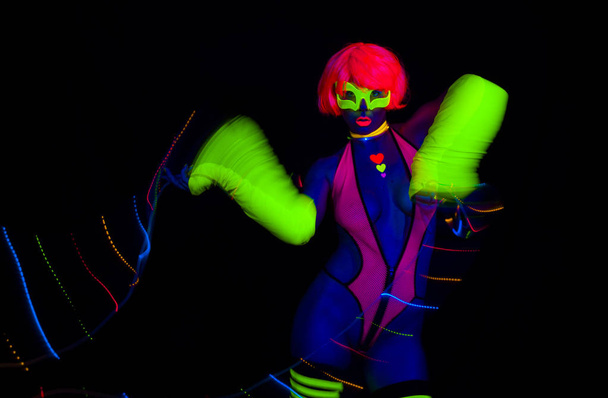Sexy neon uv dancer brilho
  - Foto, Imagem