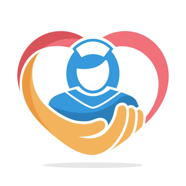Obrázek ikony s koncepcí zdravotnictví zdravotní sestra - Vektor, obrázek