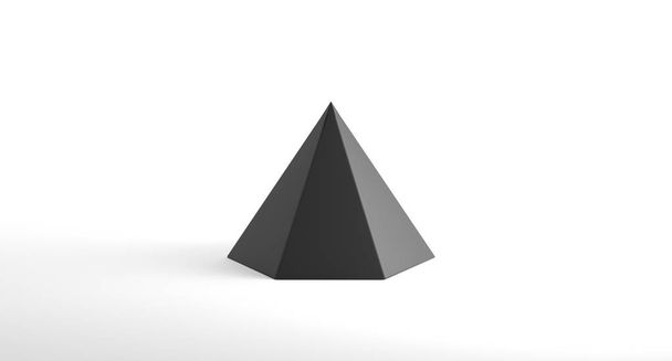 現実的な幾何学的な六角形のピラミッド オブジェクトを見る - 写真・画像