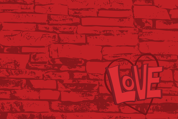 Ziegelmauer Liebe - Vektor, Bild