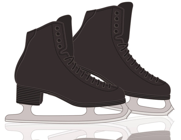 pair of figure skates, men's with white background - Vector, Image