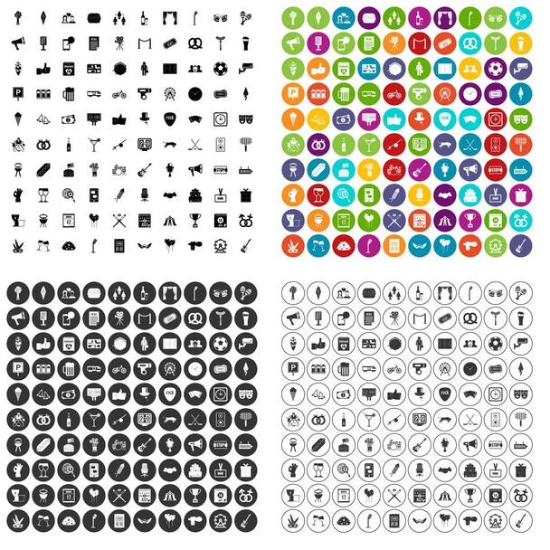 100 események ikonok beállítása vektoros változata - Vektor, kép