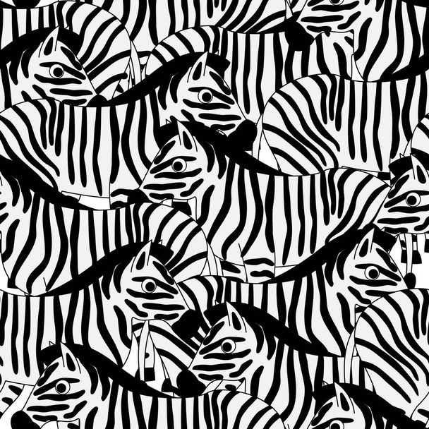 Zebra seamless vector pattern. - Vektör, Görsel