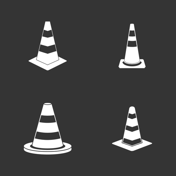 Road cone icon set grey vector - Διάνυσμα, εικόνα
