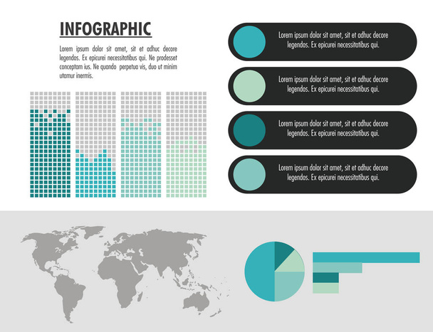 Infographic with statistics design - ベクター画像