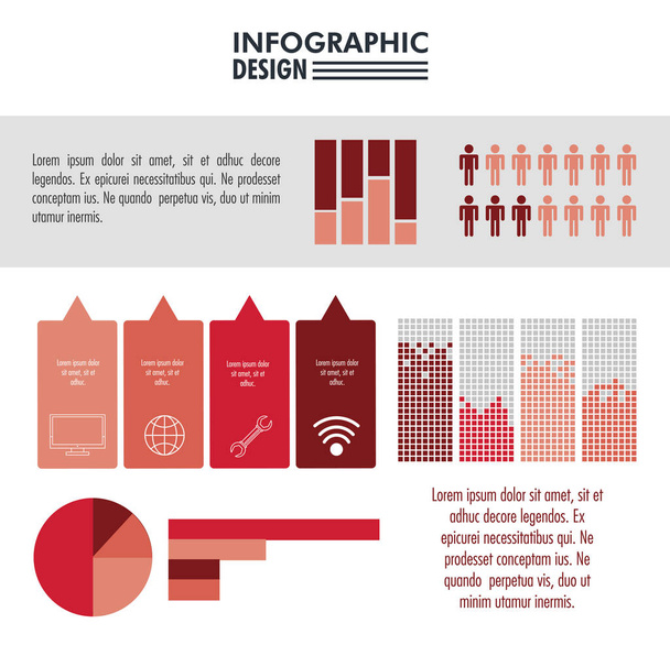 統計情報デザインのインフォ グラフィック - ベクター画像