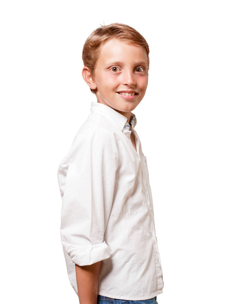 young blonde boy with proud expression - Фото, зображення