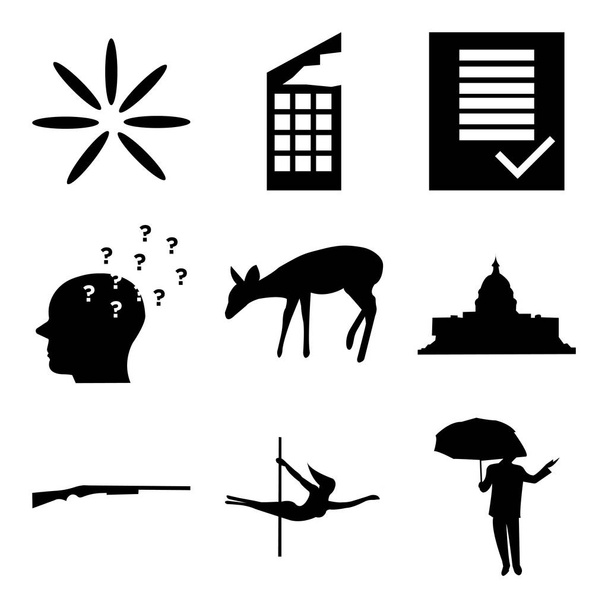 Conjunto de 9 iconos editables simples
 - Vector, imagen