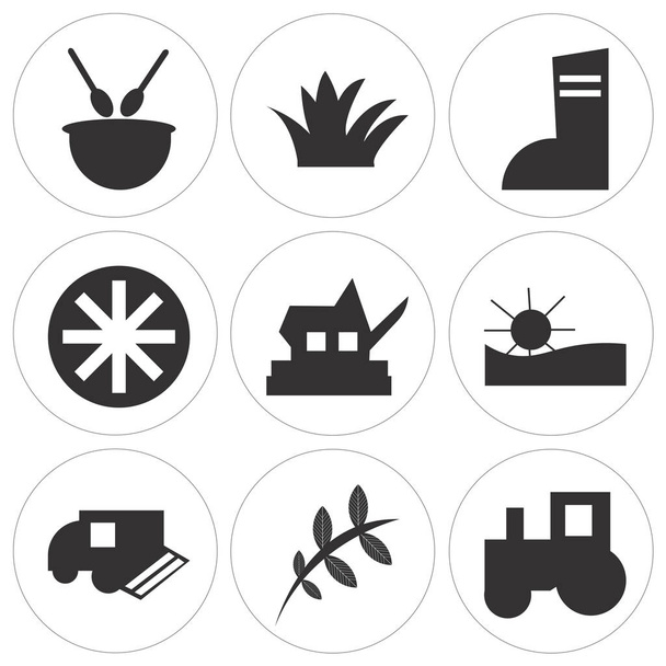 Set Of 9 simple editable icons - ベクター画像
