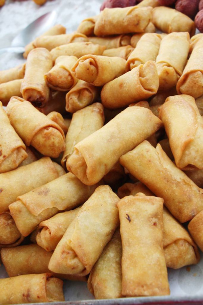 Fried spring rolls traditional for appetizer food - Photo, Image