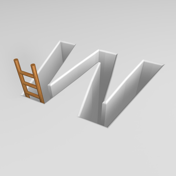 Letter w and ladder - Фото, изображение