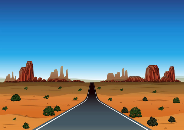 Road Trip Through the Desert  - Vector, Image