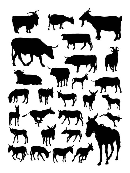 Chèvre, vache, silhouette d'âne. Bon usage pour le symbole, logo, icône web, mascotte, signe, ou tout autre design que vous voulez
. - Vecteur, image