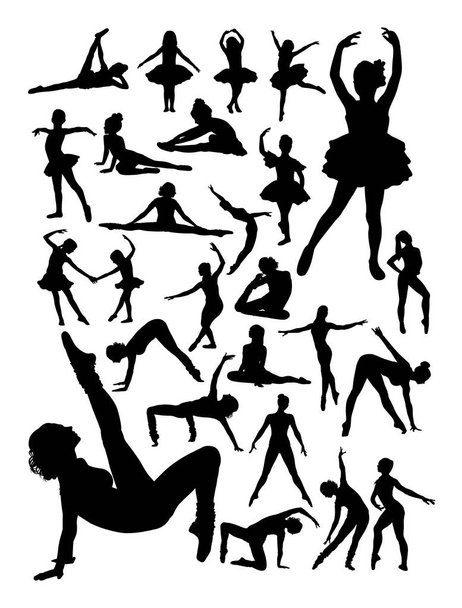 Ballerina silhouet. Goed gebruik voor symbool, logo, web pictogram, mascot, teken of elke gewenste ontwerp. - Vector, afbeelding