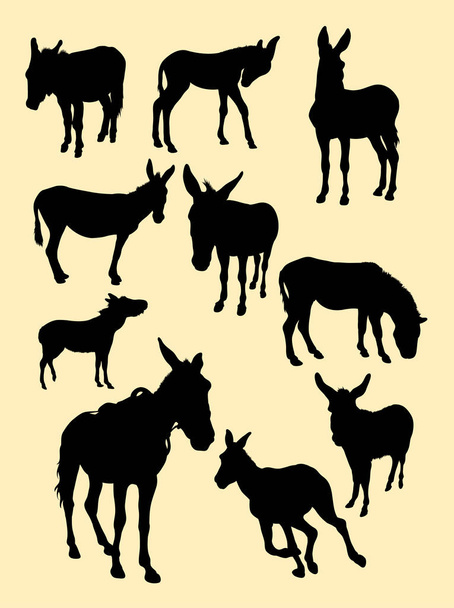 Donkey silhouette 01. Good use for symbol, logo, web icon, mascot, sign, or any design you want. - Vector, Image