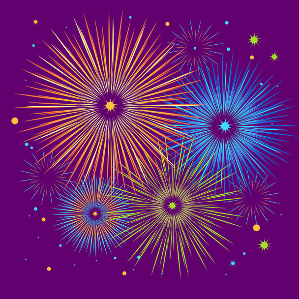 Vector holiday firework. Independence day of America - Vector, Image