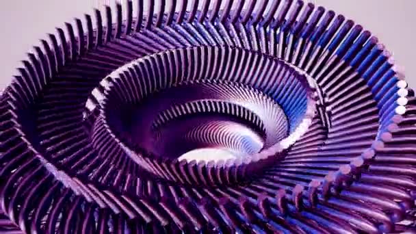 flüssige Bewegung rotierenden lila Metallkette Augenringe nahtlose Schleifenanimation 3D-Motion-Grafiken Hintergrund neue Qualität Industrial Techno Bau futuristisch cool schön fröhlich Videoaufnahmen - Filmmaterial, Video