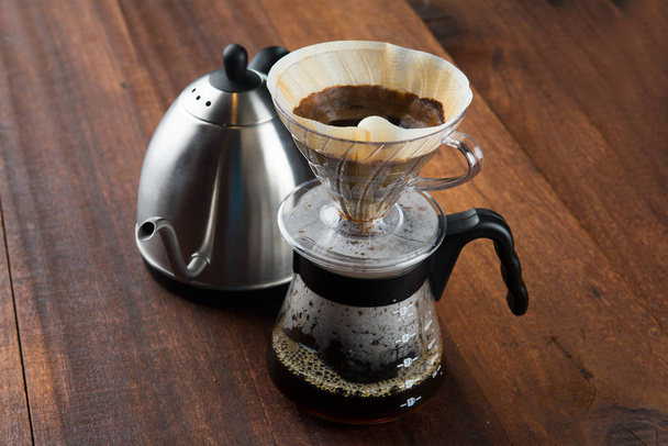 coffee drippng set close up  - Foto, Bild