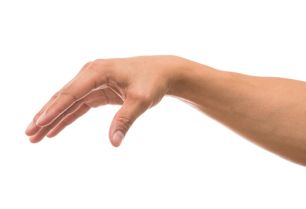 Men hand showing the multi action over white background, include clipping path - Fotografie, Obrázek