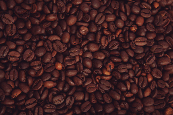 芳香族コーヒー豆の焙煎と背景 - 写真・画像