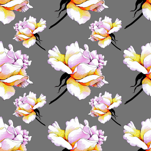 seamless pattern with peony flowers.  - Zdjęcie, obraz