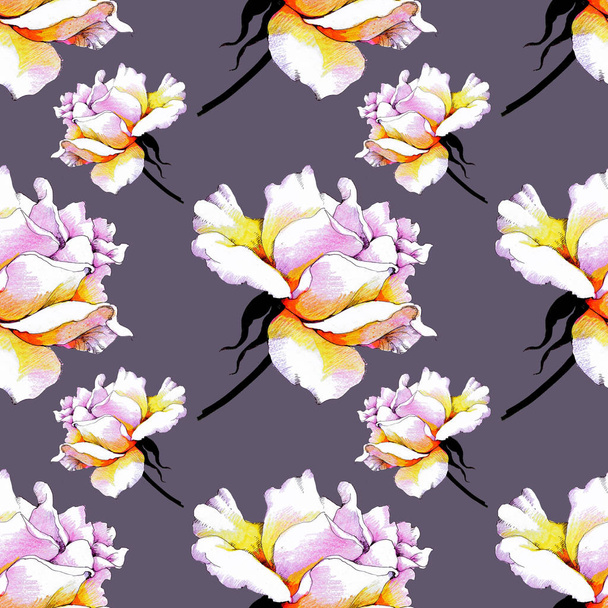 seamless pattern with peony flowers.  - Zdjęcie, obraz