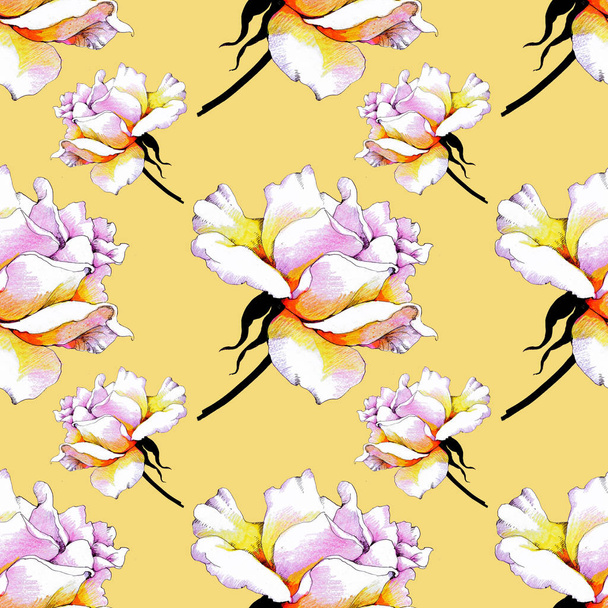 seamless pattern with peony flowers.  - Фото, изображение