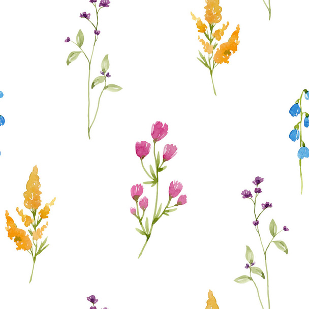 Watercolor spring floral vector pattern - Διάνυσμα, εικόνα