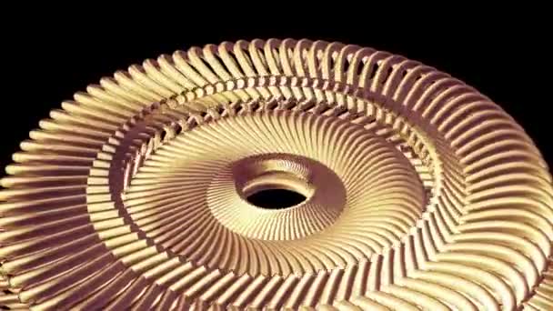 pohybující rotující Zlatá Zlatá metal Geary řetězové prvky bezešvé smyčka animace 3d pohybu grafiku na pozadí nové kvality průmyslové techno stavební futuristické Super pěkné radostné video záznam - Záběry, video