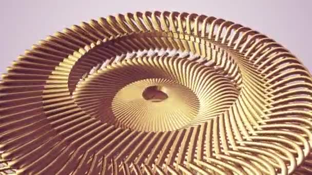pohybující rotující Zlatá Zlatá metal Geary řetězové prvky bezešvé smyčka animace 3d pohybu grafiku na pozadí nové kvality průmyslové techno stavební futuristické Super pěkné radostné video záznam - Záběry, video