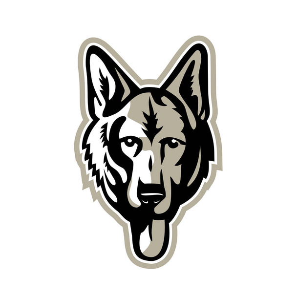 Mascote de cabeça de cão lobo alsaciano
 - Vetor, Imagem