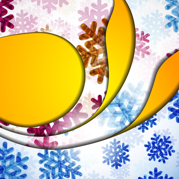 Layered abstract background with snowflakes image - Вектор, зображення
