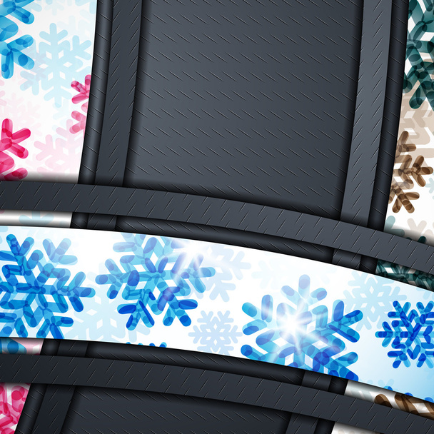 Layered abstract background with snowflakes image - Vector, Imagen