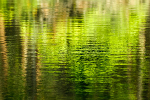 Colorful reflection on the water surface with small wave (shallow DOF) - Photo, Image