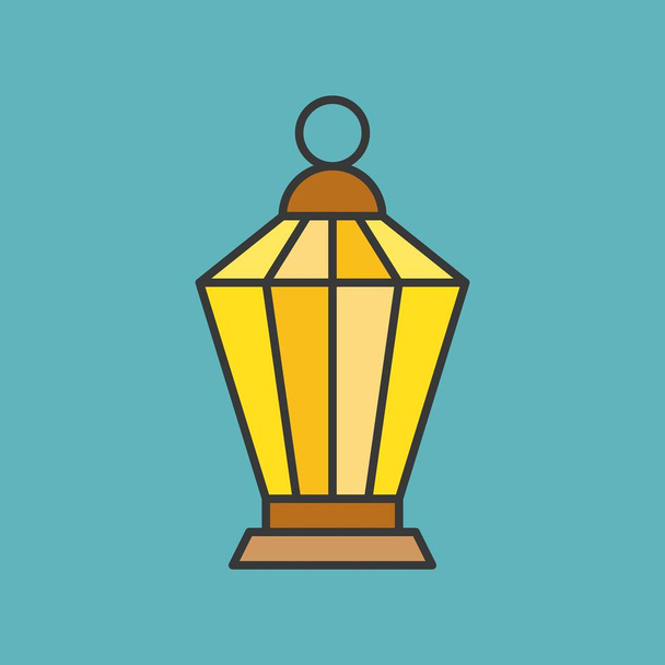 Arabská ramadánu lampa, plný obrys ikonu - Vektor, obrázek