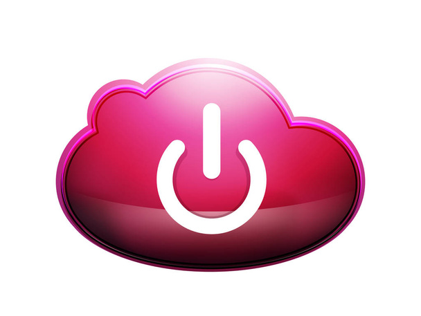 Iniciar botão de nuvem de energia, design de ícone ui, no símbolo desligado
 - Vetor, Imagem